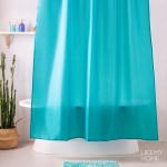 *Занавеска (штора) Bright Colors для ванной комнаты тканевая 180х180 см., цвет бирюзовый