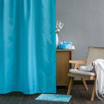 *Занавеска (штора) Bright Colors для ванной комнаты тканевая 180х180 см., цвет бирюзовый