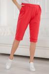 Бриджи женские из интерлока на манжете терракот