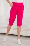 Бриджи женские из интерлока на манжете малиновый