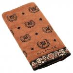 "Missoni-3027" Полотенце махровое 34х78см, плотность 375гр/м2, 100% хлопок, велюр, оранжевый, Bolangde (Китай)