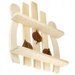 Полка деревянная "Арфа" 40,4х50х9,5 см, липа (Россия)