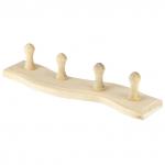 Вешалка-планка деревянная "Волна" 32,5х8,5х7 см, 4 крючка, липа (Россия)