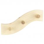 Вешалка-планка деревянная "Волна" 30х8,5х7 см, 3 крючка, липа (Россия)