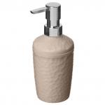 "Tule" Диспенсер для мыла пластмассовый 350 мл, д7,7 см, h16,7 см, бежевый, Idiland (Россия)