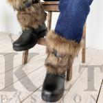 Мужские унты, короткие, койот, литая подошва