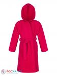Детский махровый халат с капюшоном малиновый МЗ-04 (26)