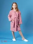 Детский махровый халат с капюшоном пудрово-розовый МЗ-04 (102)