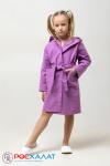 Детский вафельный халат с капюшоном сиреневый В-07 (18)