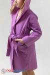Детский вафельный халат с капюшоном сиреневый В-07 (18)