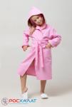 Детский вафельный халат с капюшоном светло-розовый В-07 (8)