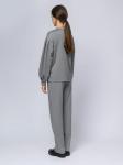 Блуза серого цвета с длинными объемными рукавами