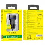 Автомобильное зарядное устройство Borofone USB + Type-C 3.0A QC3.0 BZ14A Black (20)