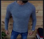 Мужская водолазка лапша серая V107