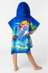 Детское пончо Морские забавы 60*120 см велюр-махра хлопок 100%