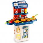 *BOWA Игровой набор "Передвижная кухня" (63х49 см, 41 дет., сборный, свет, звук, в чемодане, синий)