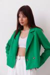 Жакет укороченный двубортный зелёный