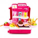 *BOWA Игровой набор"Передвижная кухня" (63х49 см, 41 дет., сборный, свет, звук, в чемодане, розовый)