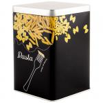 Банка с крышкой металлическая, квадратная, объем 1000 мл, дизайн "Макароны"