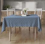 Скатерть рогожка 145х180 "Fine Line" рис 62077 вид 2 "Геометрия" синий