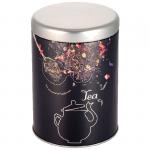 Банка с крышкой металлическая, круглая, объем 900 мл, дизайн "Чай"