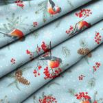 Скатерть рогожка 145х220 "Fine Line" рис 62020-2 Снегири