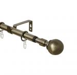 Однорядный раздвижной кованый карниз d16/19 мм. Наконечник Шар