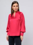 Блуза цвета фуксии с длинными рукавами и V-образным вырезом