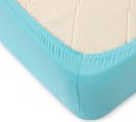 Голубой простыня ТРИКОТАЖ 140*200*20 на резинке Р012Т