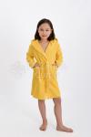 Халат махровый детский капюшон Желтый