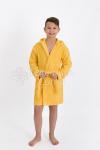 Халат махровый детский капюшон Желтый