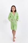 Халат махровый детский капюшон САЛАТ