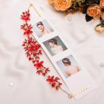 Аксессуар для волос "Огненные цветы" 25 см