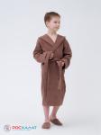 Детский махровый халат с капюшоном коричневый МЗ-04 (118)