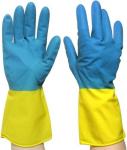 Перчатки хозяйств. латекс. «Libry» сине-желтые (L)