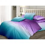 Комплект постельного белья "Омбре бирюзовая гладь", сатин