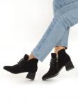 01-CGXM12-2R BLACK Ботинки женские (натуральная замша, байка)