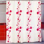 "Miranda" Штора для ванной тканевая 180х200см "Пузыри розовые", 100% п/э (Турция)