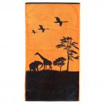 "Missoni-3046" Полотенце махровое 100х150см, плотность 375гр/м2, 100% хлопок, оранжевый, Bolangde (Китай)