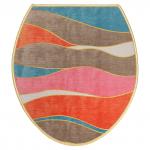 "Анталия" Комплект ковриков для ванной и туалета 50х80см; 50х40см + коврик для унитазной крышки 44х40см, безворсовый, антискользящее основание, оверложенный край, полиэстер (Китай)