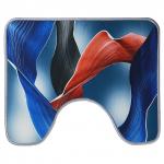 "Гейша" Комплект ковриков для ванной и туалета 50х80см; 50х40см + коврик для унитазной крышки 44х40см, безворсовый, антискользящее основание, оверложенный край, полиэстер (Китай)