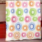 "Miranda" Штора для ванной тканевая 180х200см "Цветные круги", 100% п/э (Турция)