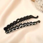 Банан для волос "Берта" листики, 9,5 см, чёрный