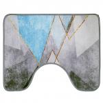 "Гермес" Комплект ковриков для ванной и туалета 50х80 см; 50х40 см + коврик для унитазной крышки 44х40 см, серо-голубой, безворсовый, антискользящее основание, оверложенный край, полиэстер (Китай)