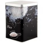 Банка с крышкой металлическая, квадратная, объем 1000 мл, дизайн "Рис"