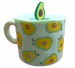 Кружка авокадо с силиконовой крышкой