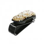 Держатель очков TORSO, зажим с серебряными стразами, чёрный