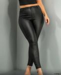 Брюки пропитка под кожу черные F-V270KB
