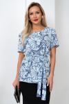 Блузка Элиза (голубой/принт) Б11-253