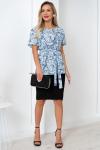 Блузка Элиза (голубой/принт) Б11-253
